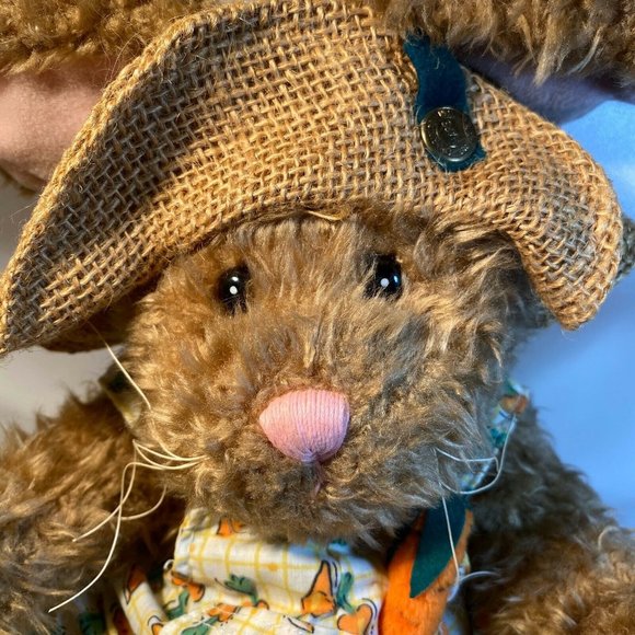 Bunny Rabbit Plush Flora Original Brass Button - Picture 2 of 11